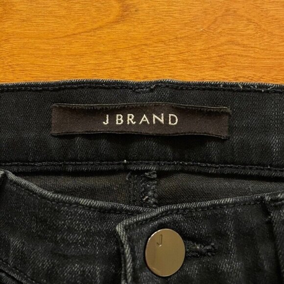 J Brand Maria High Rise Skinny Jeans in Destructed Sanctity Dark Wash - Picture 6 of 10